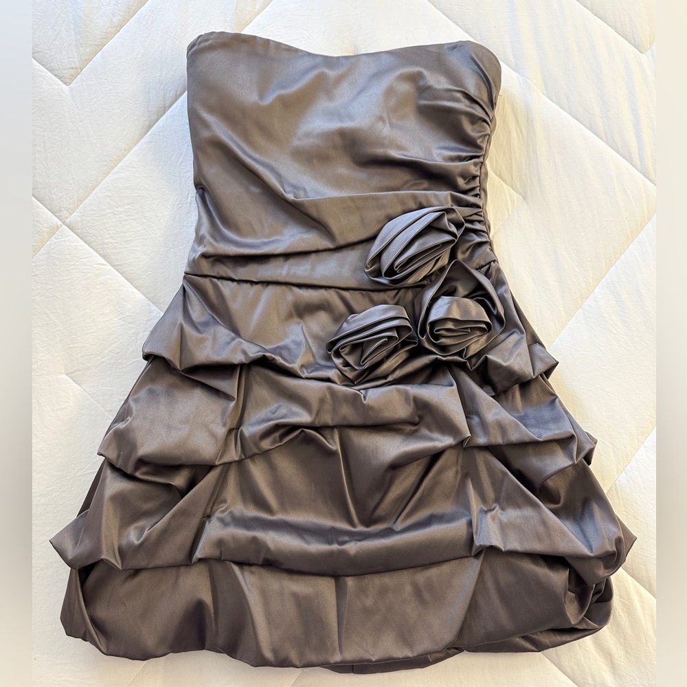 Ruby Rox Gray Strapless Sheath Dress